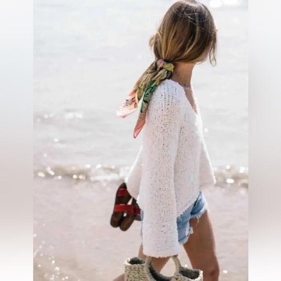 NWOT Free People Sand Dune Pullover Sweater in Ivory - Picture 2 of 4